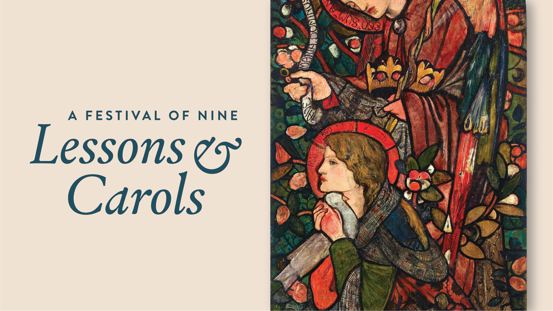 A Festival of Nine Lessons & Carols_16x9 A close up of Jesus washing Peter's feet, with the words "Maundy Thursday" overlaid.